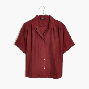 Silk Madewell Burgundy Camp Shirt